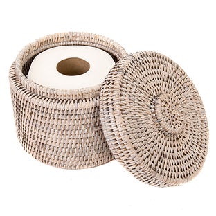 Artifacts Trading Company Round Single Tissue Roll Box Honey Brown